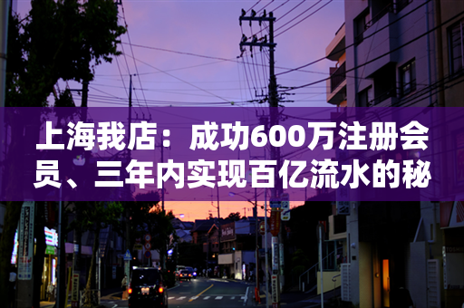 上海我店：成功600万注册会员、三年内实现百亿流水的秘密