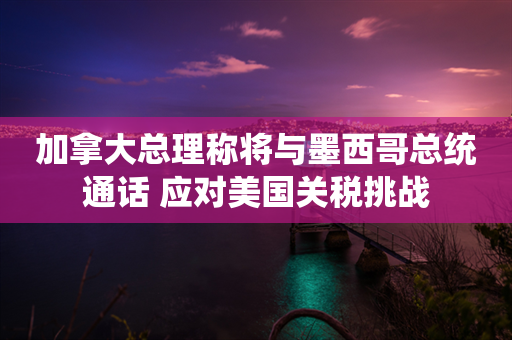 加拿大总理称将与墨西哥总统通话 应对美国关税挑战