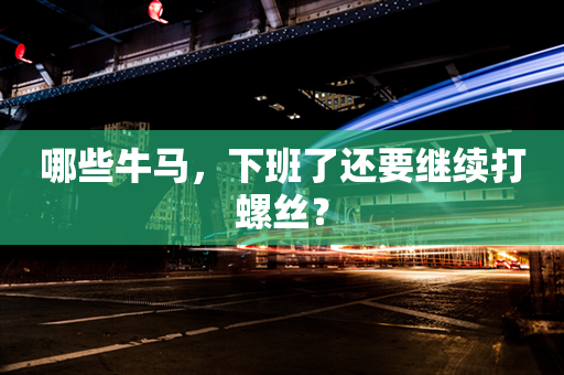 哪些牛马，下班了还要继续打螺丝？