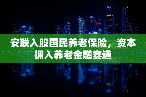 安联入股国民养老保险，资本拥入养老金融赛道