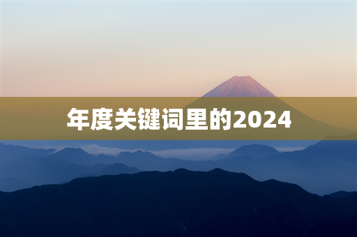 年度关键词里的2024