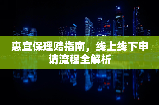 惠宜保理赔指南，线上线下申请流程全解析