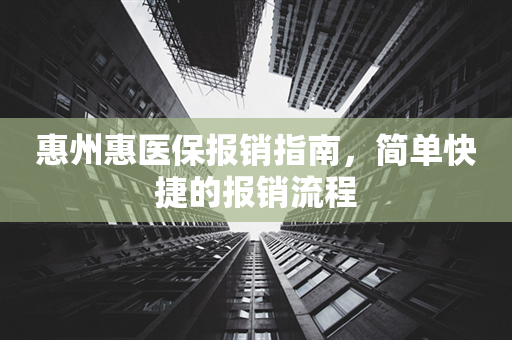 惠州惠医保报销指南，简单快捷的报销流程