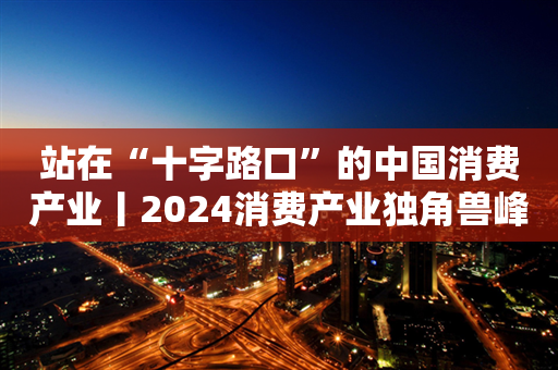 站在“十字路口”的中国消费产业丨2024消费产业独角兽峰会12月7日揭幕