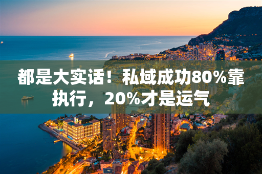 都是大实话！私域成功80%靠执行，20%才是运气