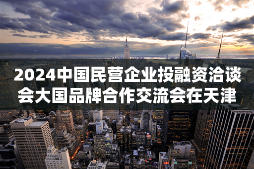 2024中国民营企业投融资洽谈会大国品牌合作交流会在天津举办